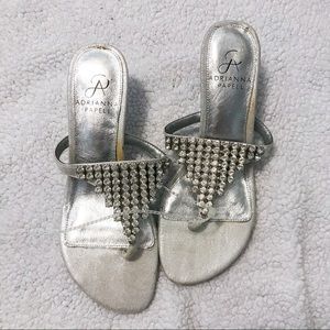 adrianna papell rhinestone slip on kitten heel
